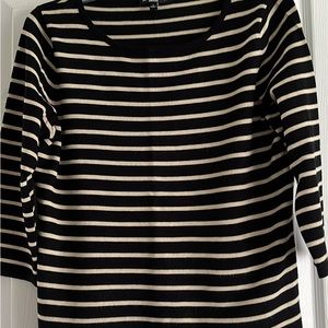 Cable & gauge black and beige striped sweater